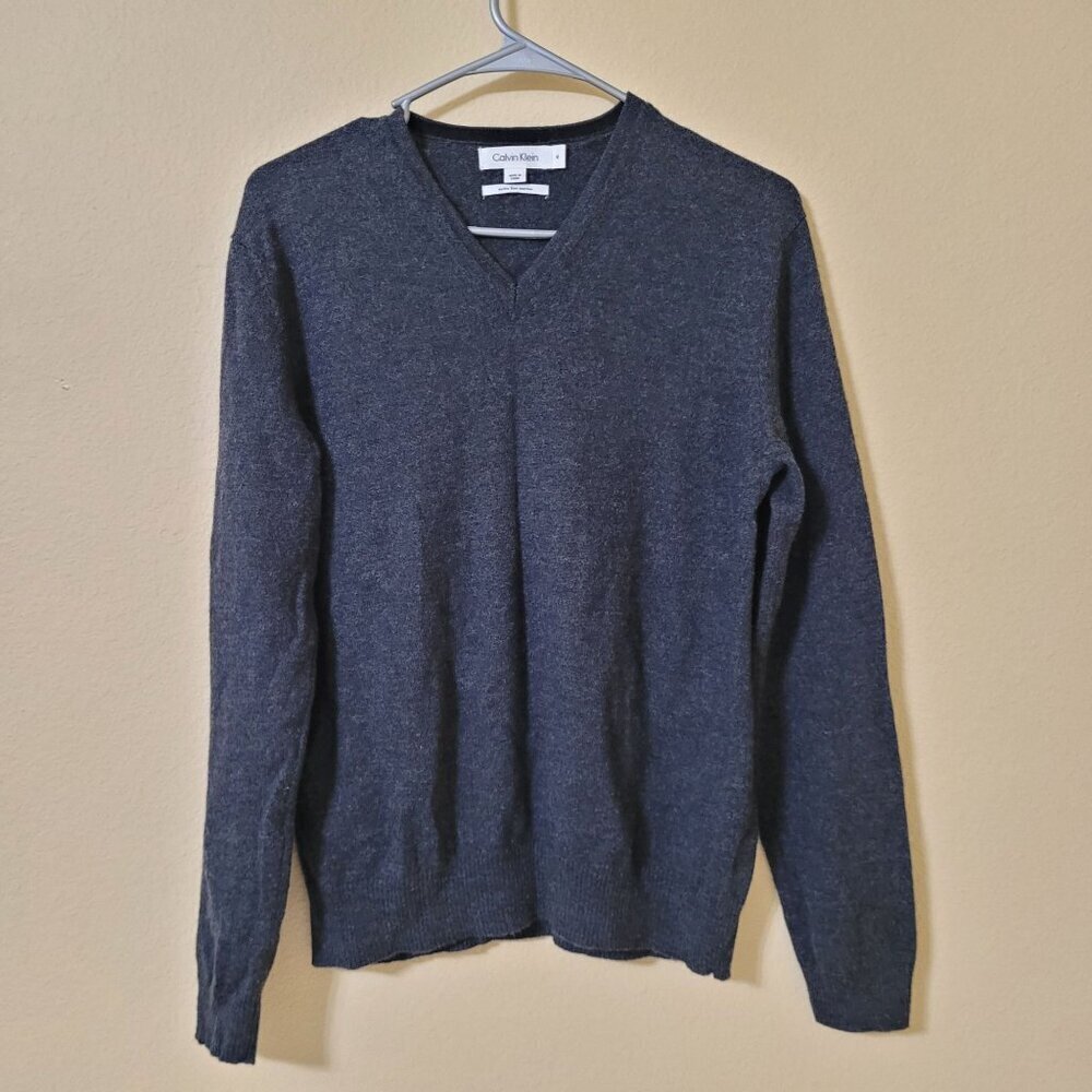 Calvin Klein Mens Sweater M Extra Fine Merino Wool Dadcore Grandpacore